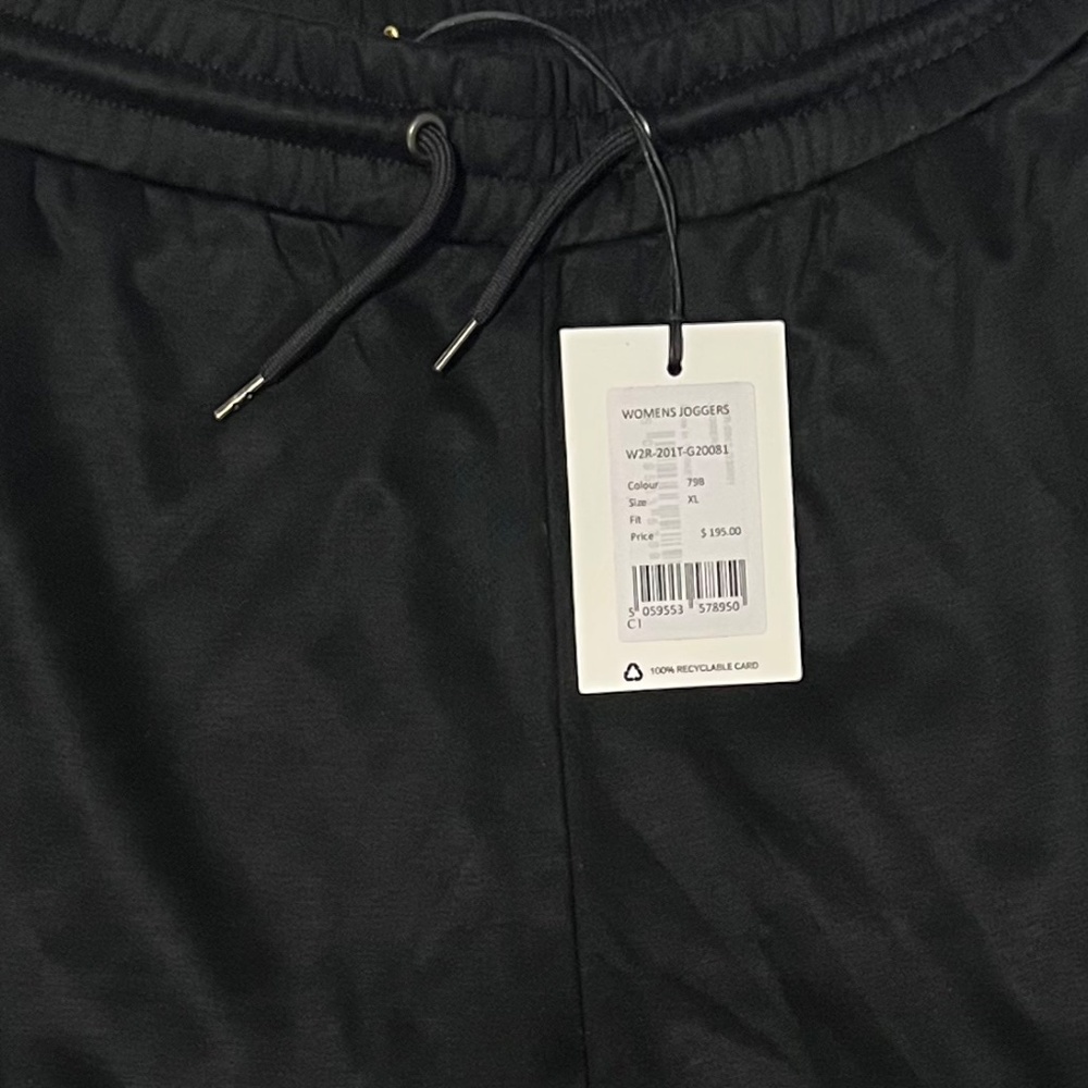 NWT Paul Smith Joggers Track Pants in Black with Swirl Stripe Women's Size XL - Picture 9 of 12